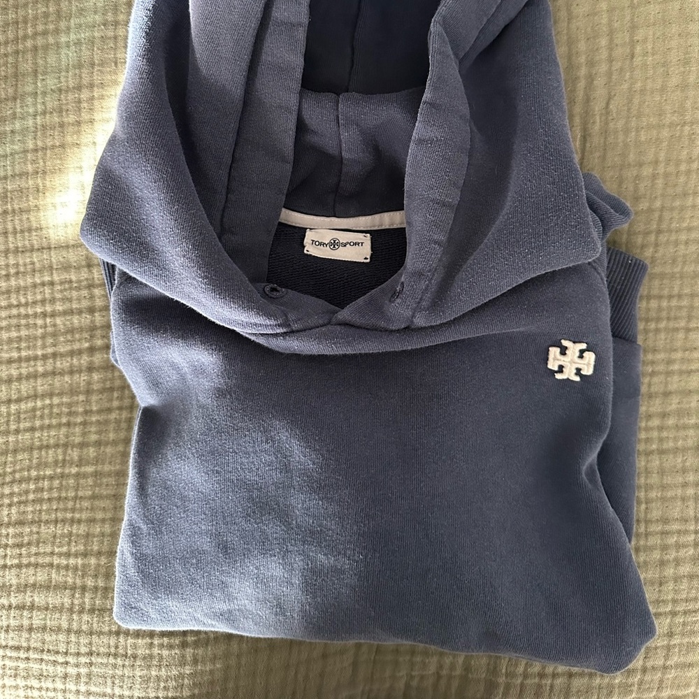 Tory Sport Navy Embroidered Logo Sweatshirt Hoodie